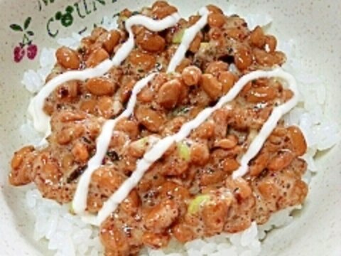 納豆の食べ方-錦松梅＆マヨネーズ♪